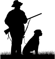 Jäger mit Hund - obrazy, fototapety, plakaty