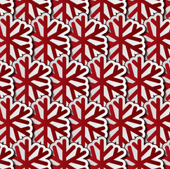 Red snowflakes seamless pattern