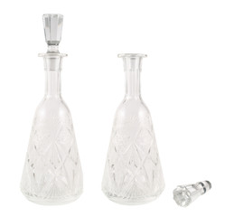 Crystal glass decanter vessel isolated
