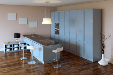 Luxury Kitchen Cabinet (Blue Furniture)
