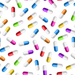 Pills seamless pattern