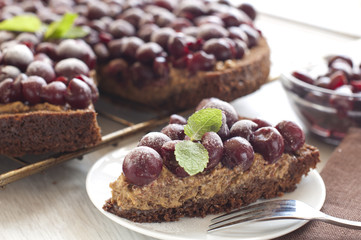 homemade chocolate cherry tart