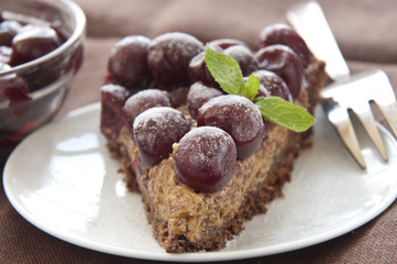 homemade piece of cherry tart