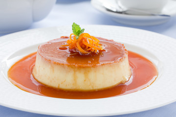 Creme caramel from oranges and cream.