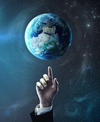 pointing at earth