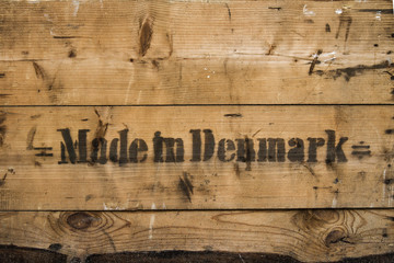 old wood crate with writing