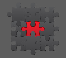 Obraz premium Jigsaw Puzzle Pieces in soft grays