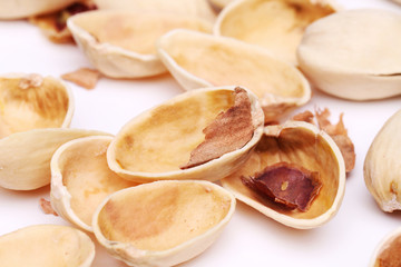 Hull pistachios. Close-up.