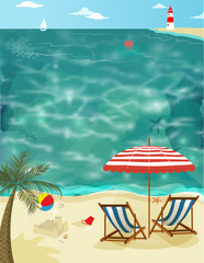 Sunny Summer Day on a Sandy Beach