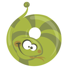 Number 0 cartoon funny snake
