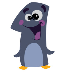 Number 1 smiley face penguin