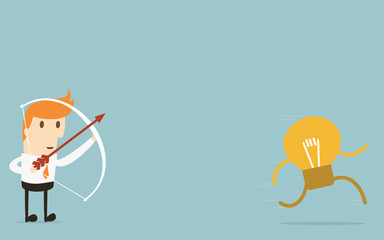 Businessman trying to catch idea