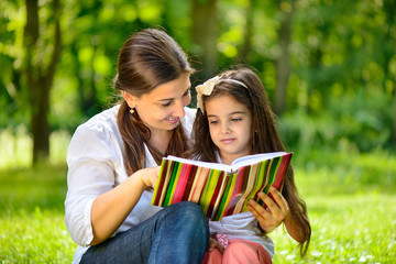 Fototapeta premium Happy young mother with her daughter