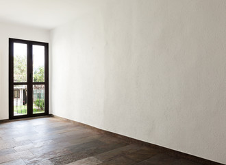 interior rustic house, large room with window