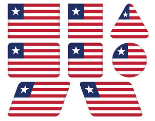 set of buttons with flag of Liberia