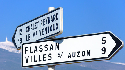 Direction vers le Mont Ventoux