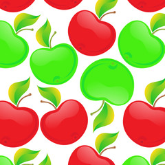 seamless pattern beautiful and green apples