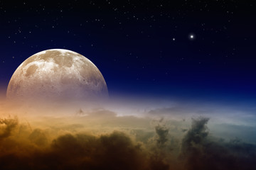 Fototapeta na wymiar Full moon rise