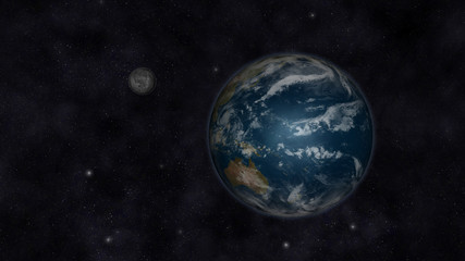 Obraz na płótnie Canvas Erde und Mond