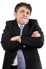 Businessman with a speculative expression