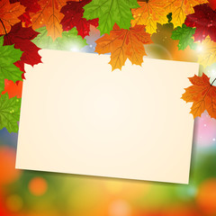 Naklejka na ściany i meble Vector Illustration of an Autumn Background with Leafs
