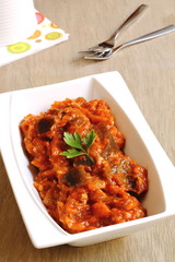 Zaalou, Moroccan salad with cooked aubergines and tomatoes