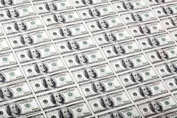 One Hundred Dollar Bills Background - Diagonal