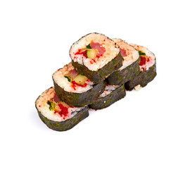 sushi, rolls isolated on white
