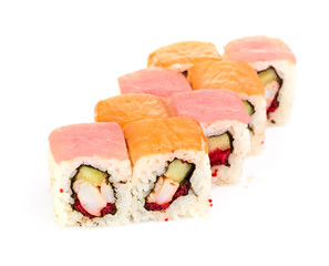sushi, rolls isolated on white