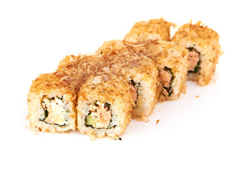 sushi, rolls isolated on white