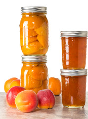 Fresh Apricots preserved in jars