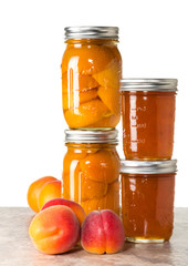 Fresh Apricots preserved in jars