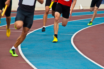 Runners on an athletic tarck