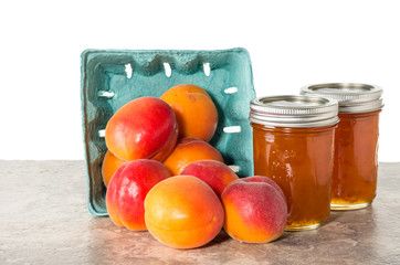 Fresh Apricots preserved in jars