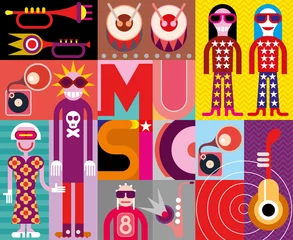 Behangcirkel Music - pop art vector illustration ©  danjazzia