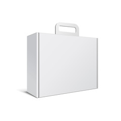 Carton Or Plastic White Blank Package Box With Handle.