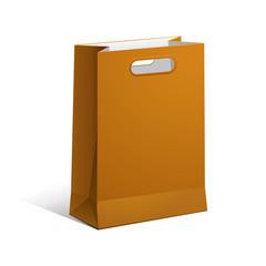 Carrier Paper Bag Orange Yellow Empty Vector EPS 10