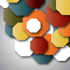 Colorful octagon empty background - blank quadrat vector design
