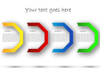 Octagon design background, step banners with shadow