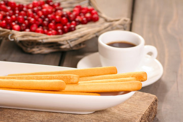 Breadsticks on the table