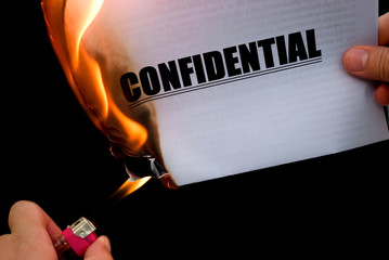 burning a confidential paper document