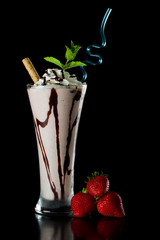 strawberry chocolate milk shake