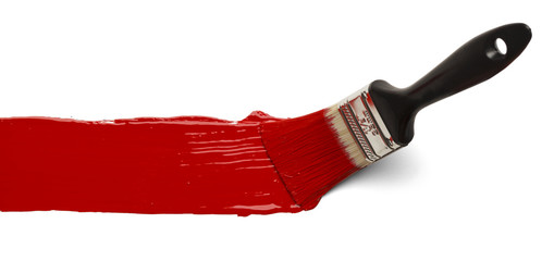 Brush With Red Paint