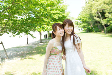 Beautiful young woman in the park