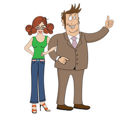 business couple isolated on white background
