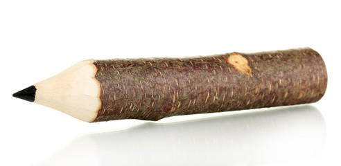 Colorful wooden pencil isolated on white