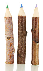 Colorful wooden pencils isolated on white