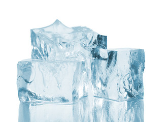 Ice cubes isolated on white