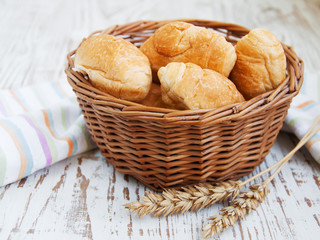 basket of fresh croissant