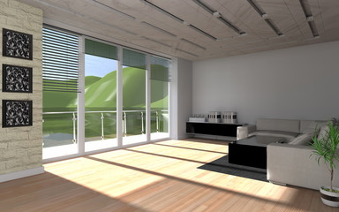 Obraz na płótnie Canvas modern livingroom interior | Wohndesign